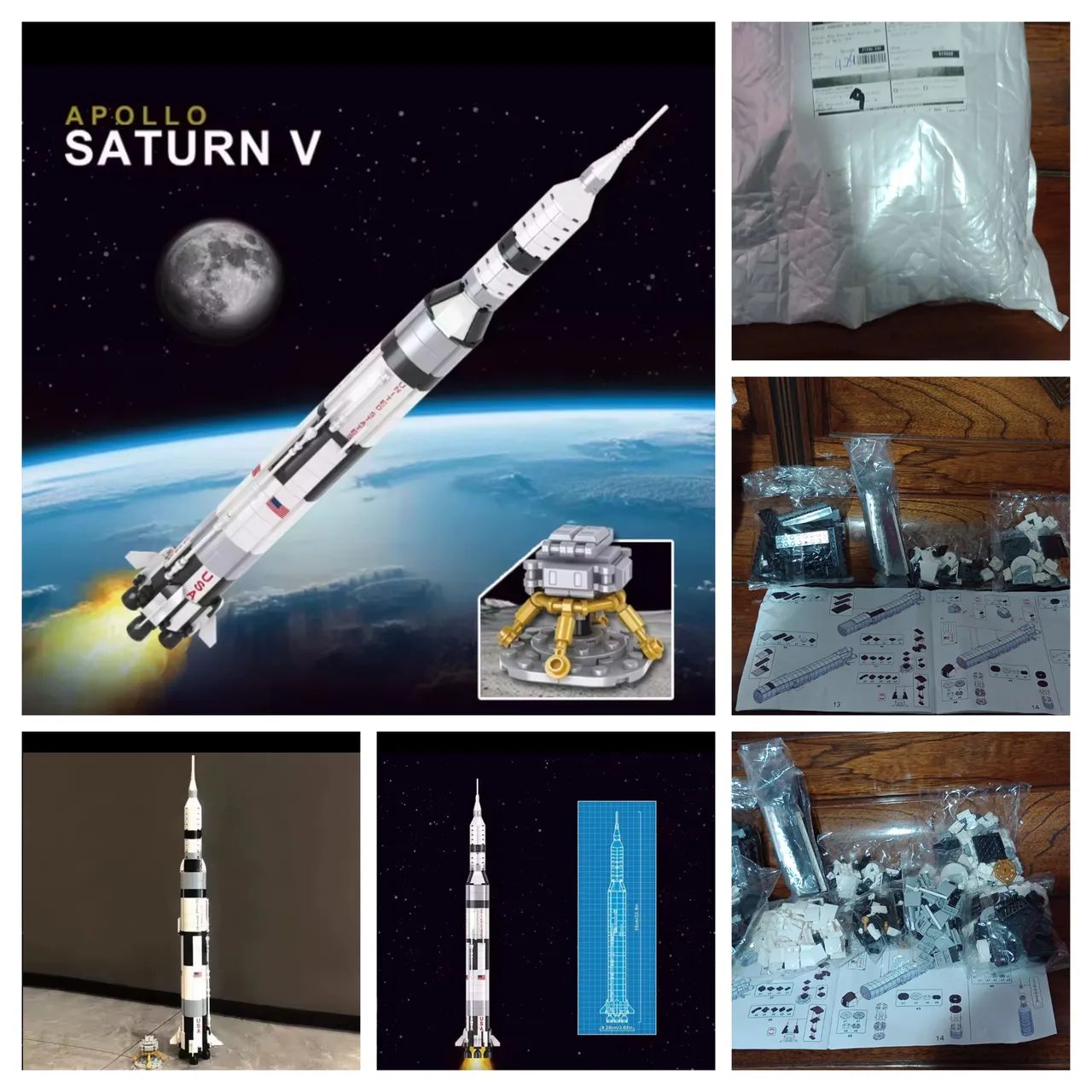 FOGUETE SATURNO V 602 PEÇAS PARA MONTAR