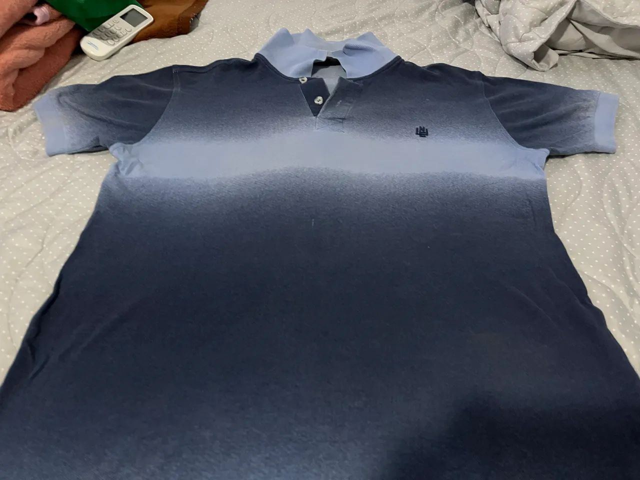 Camisa Polo Masculina Azul Degradê / Ombré Estilo Casual - Foto 2