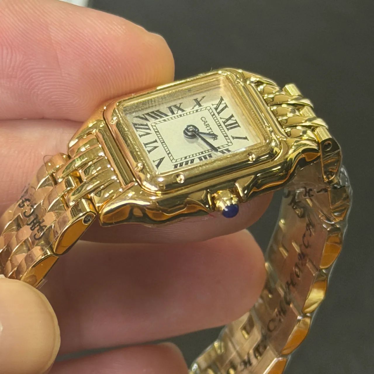 Cartier Panthère Feminino Dourado Quartzo Prem AAA+ - Foto 3