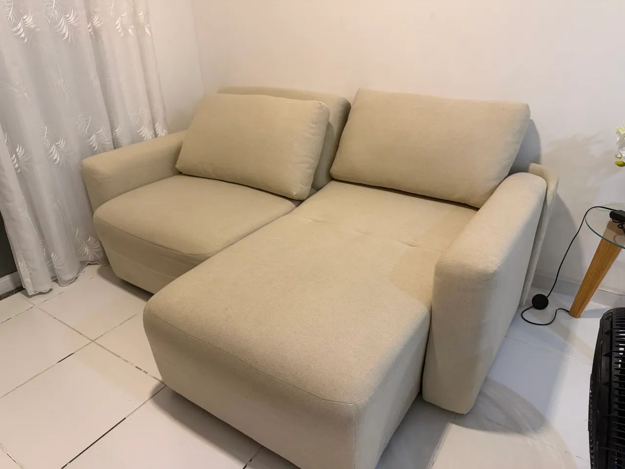SOFÁ CAMA DE LINHO BEGE
