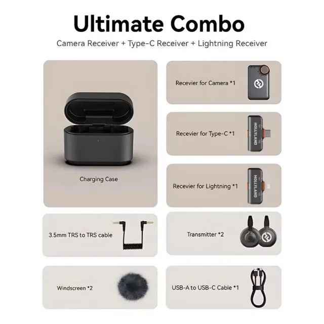 Microfone Hollyland Lark M2s Ultimate Combo Sem Fio  - Foto 2