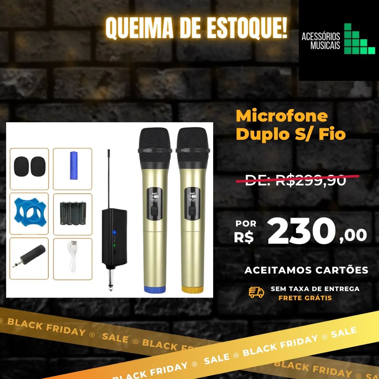 Microfone Duplo Sem Fio Recarregável429414098561280000