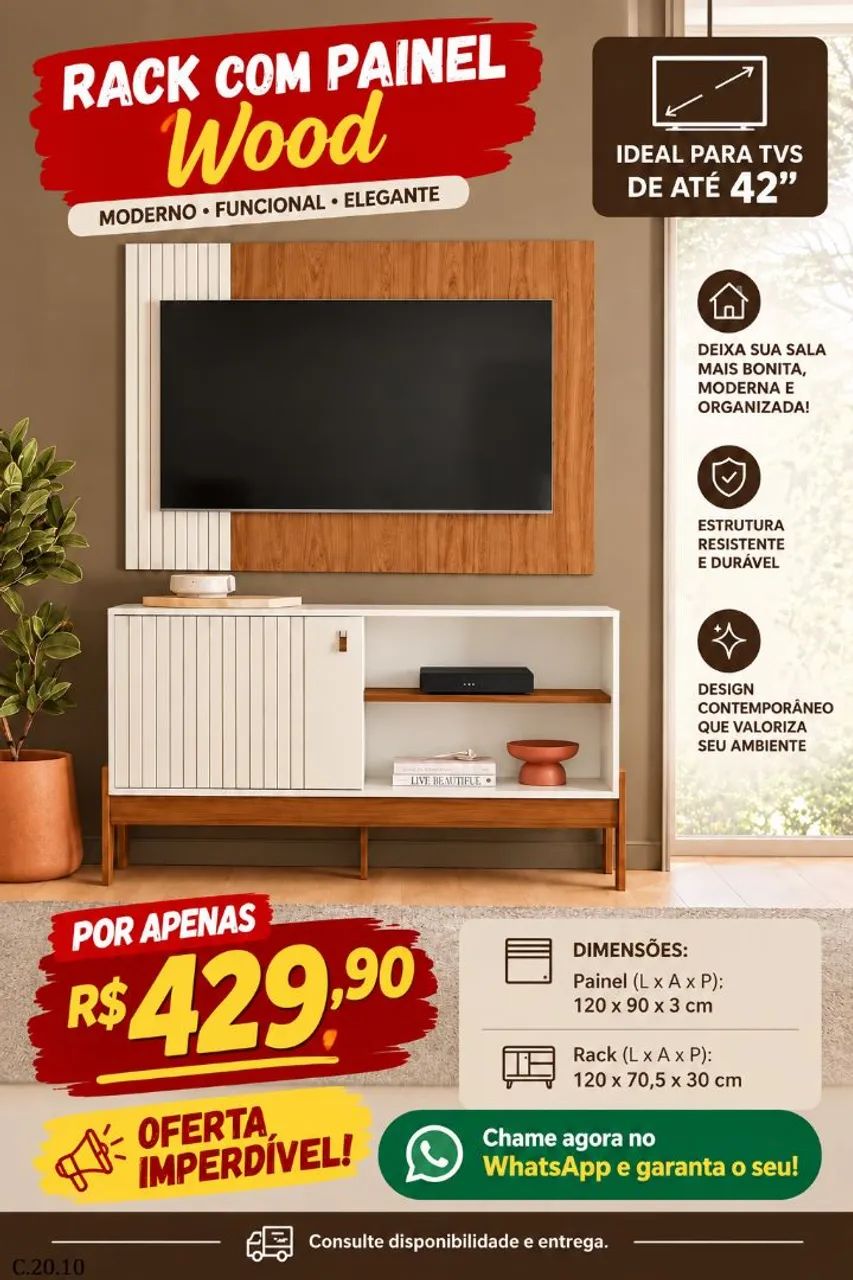 Rack com painel