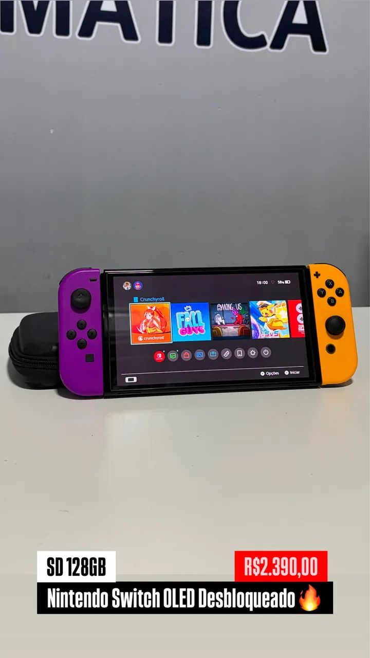 Console portátil Nintendo Switch OLED Desbloqueado  - Foto 2