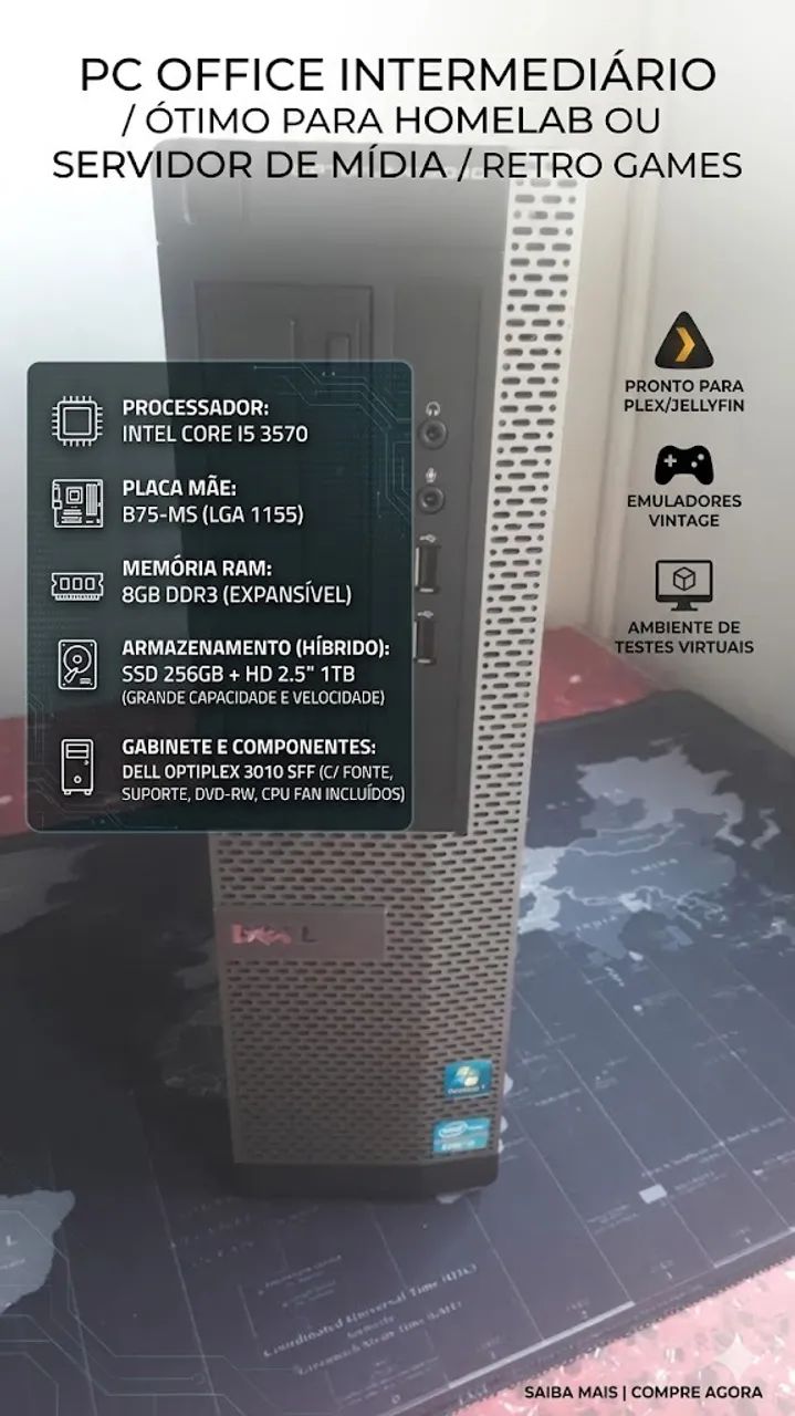 PC OFFICE INTERMEDIÁRIO INTEL CORE I5 (HOMELAB / SERVIDOR DE MÍDIA/RETRO GAMES)