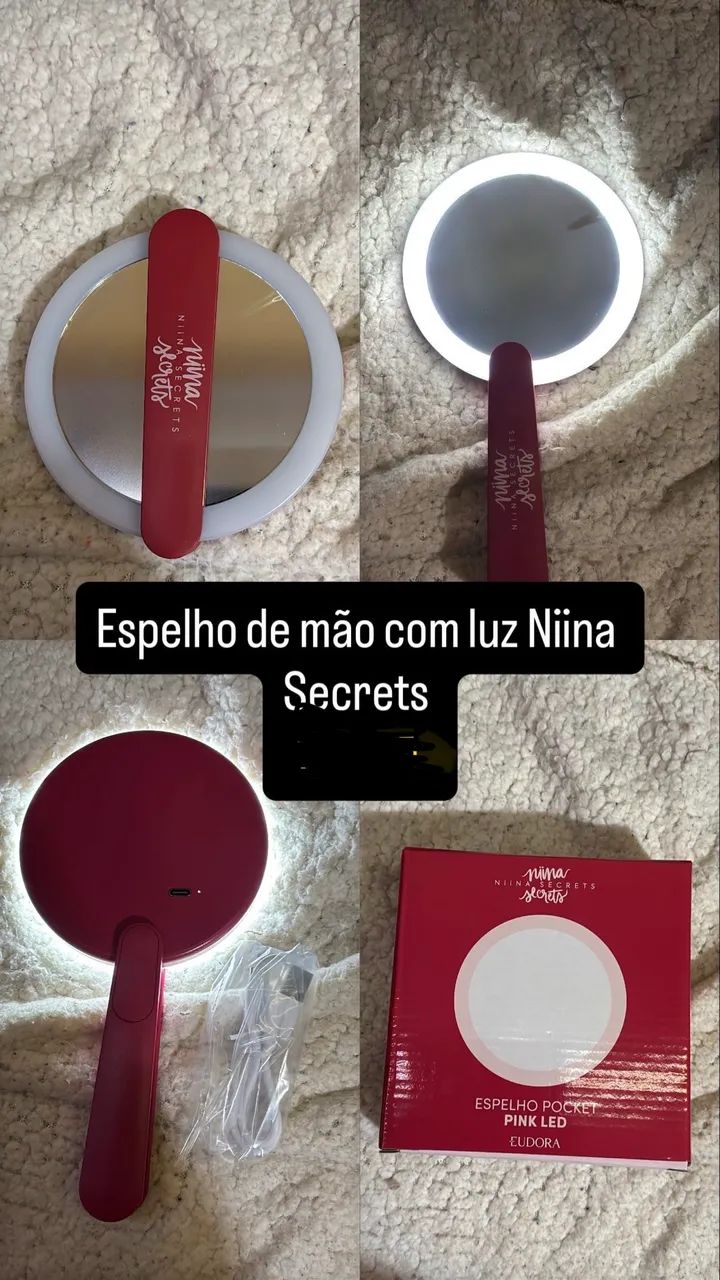 Espelho de mão led 