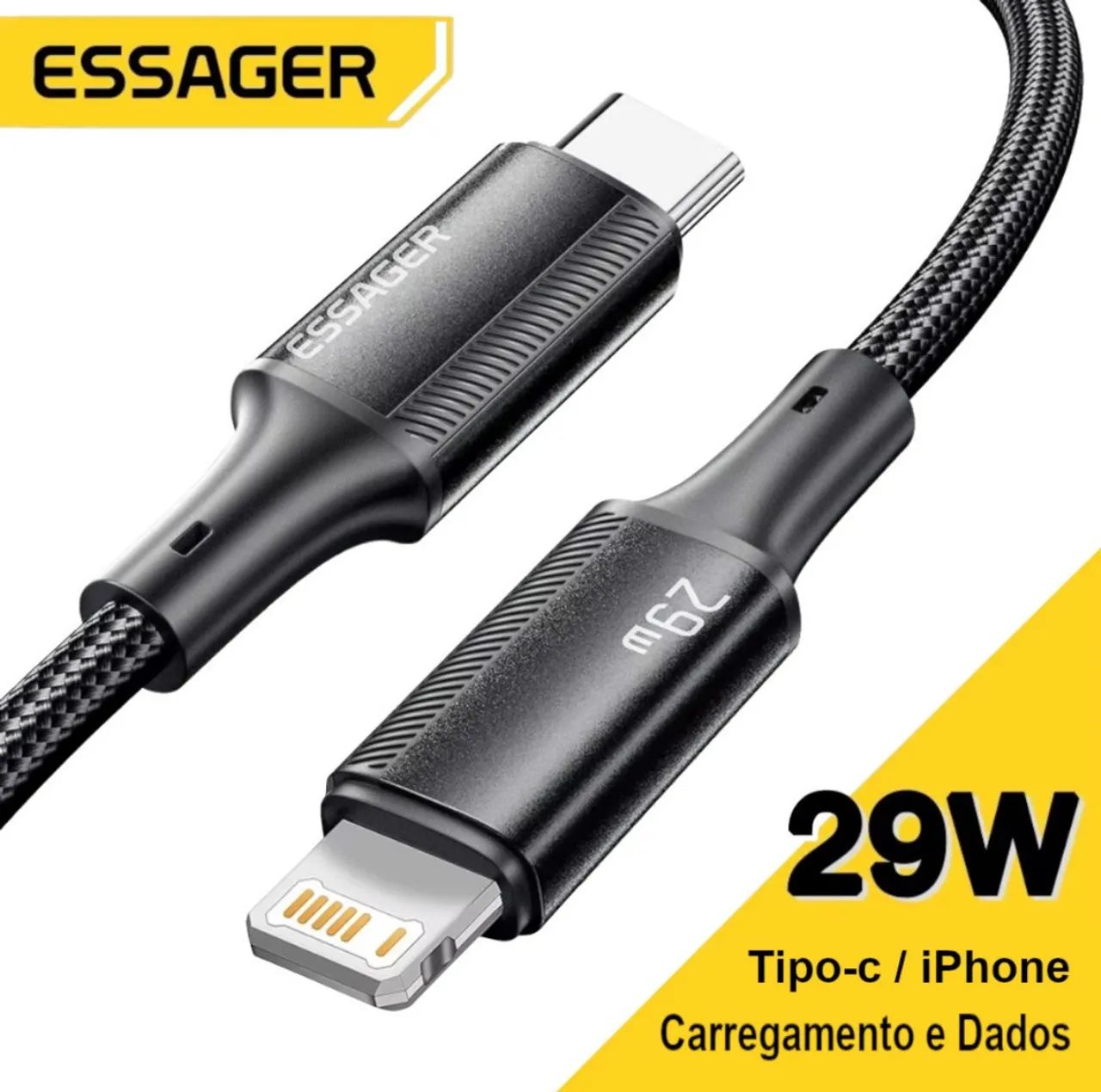 Cabo iPhone Tipo C Lightning  Pd29w Essager 2 Mts - Foto 2