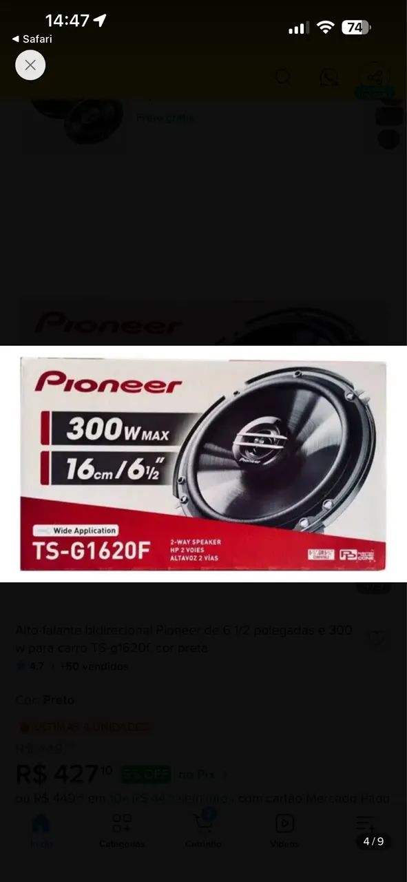 Auto-falantes automotivo Pioneer 6 polegadas - Foto 2