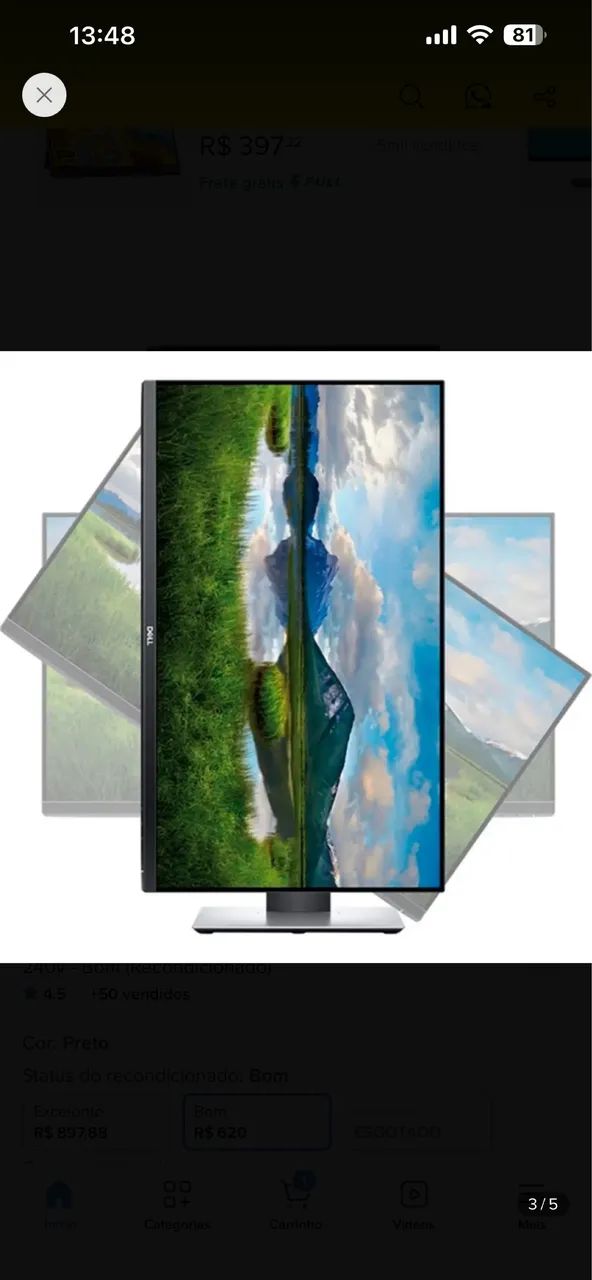 Monitor Dell 22 polegadas VGA e HDMI com pedestal giratório.  - Foto 2