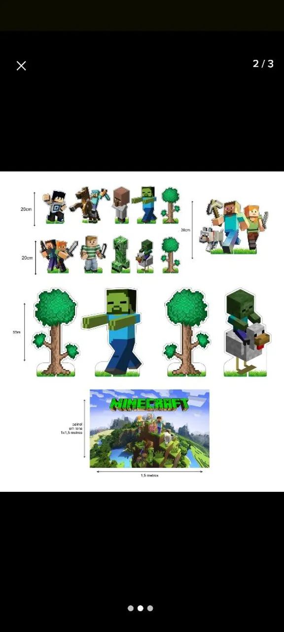 Painel festa Minecraft  - Foto 5
