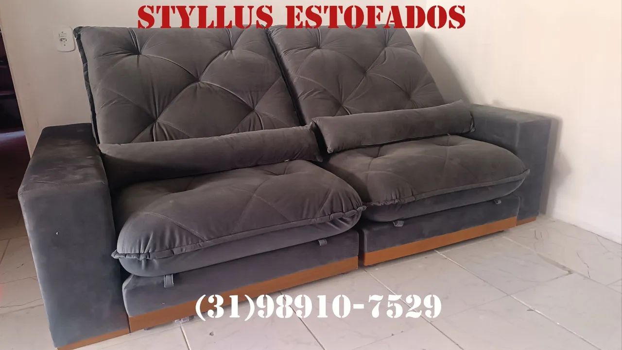 Sofá retrátil fofão de molas ensacadas 