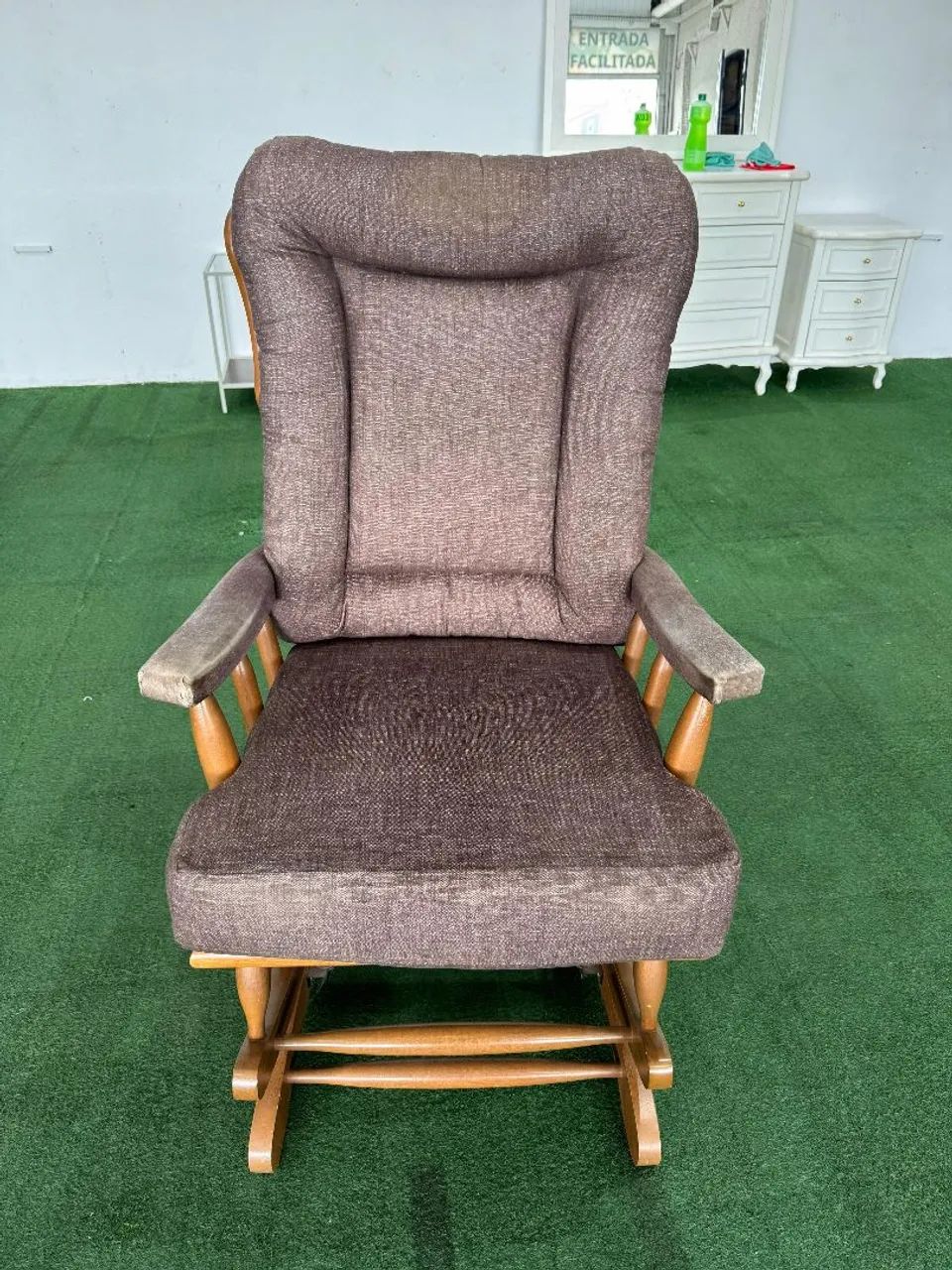 Poltrona de Balanço Vintage de madeira - Foto 5