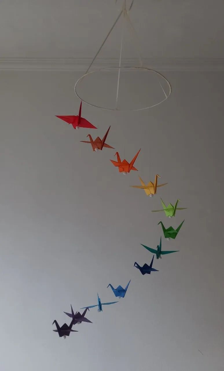 Lindo móbile de origamis em espiral  - Foto 4