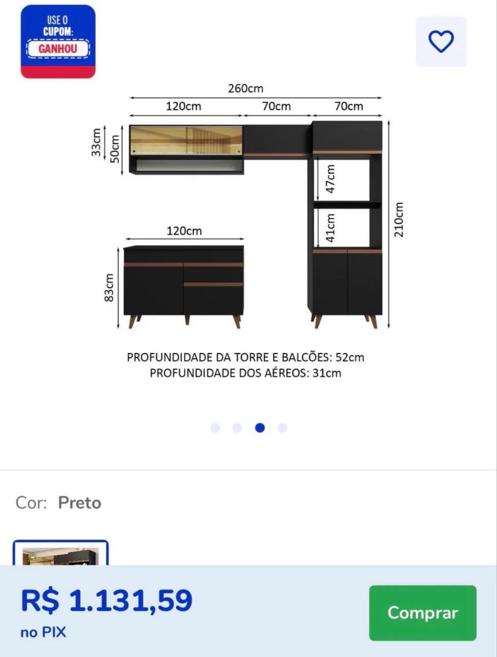 Vendo móvel de cozinha modulado em 4 partes  - Foto 5
