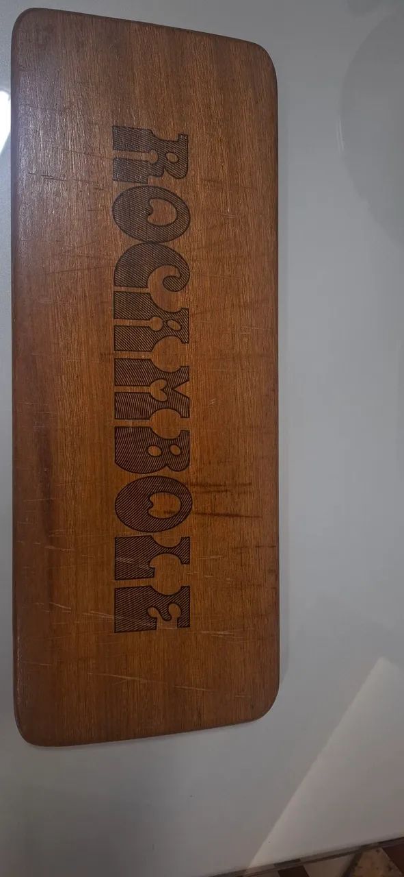 Tábua Antiga de Madeira Maciça "ROCAMBOLE" - Vintage - Foto 3