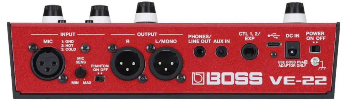 Processador Boss Ve-22 Vocal Performer Profissional Vermelho