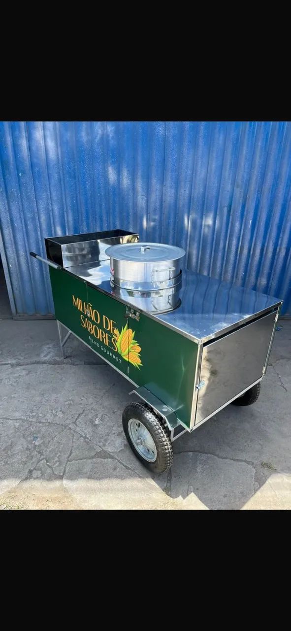Carrinho de Milho de Inox