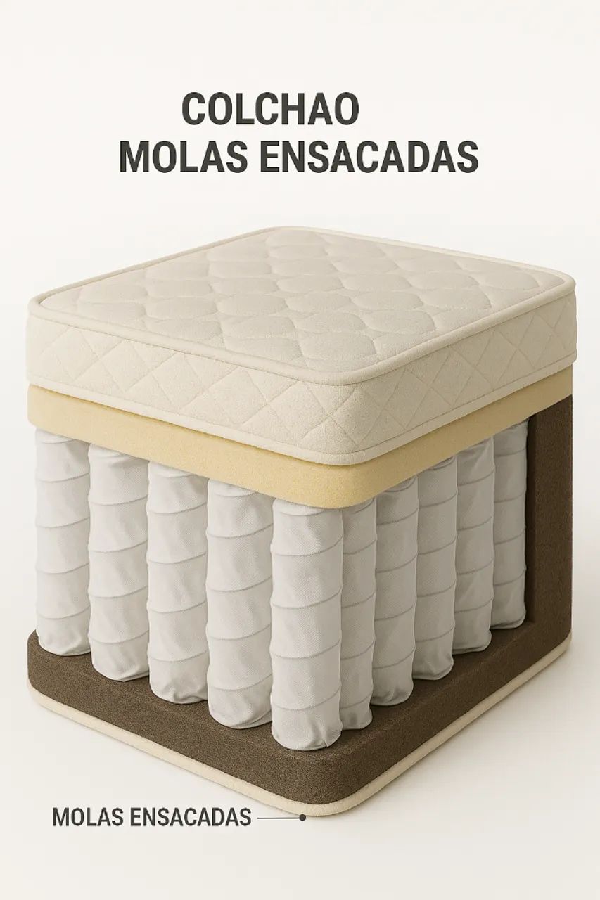 Colchão Solteiro Molas Ensacadas - Lateral Suede Vinho | Conforto Premium - Foto 2
