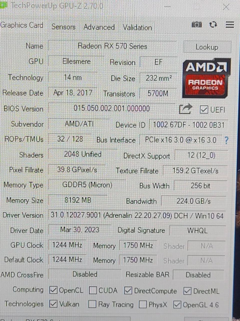 Placa de video RX 570 XFX 8GB - Foto 3