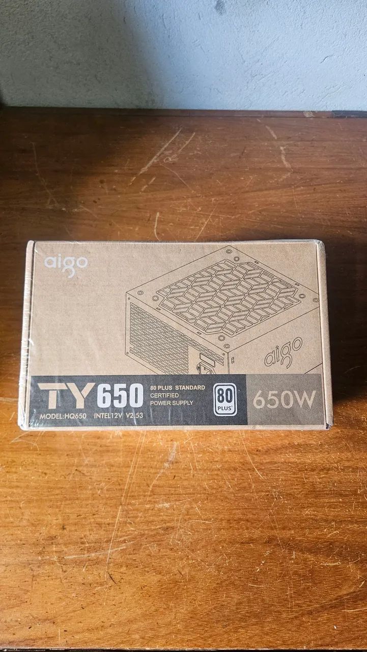Fonte Aigo TY650 650W 80 Plus Standard - Nova na Caixa