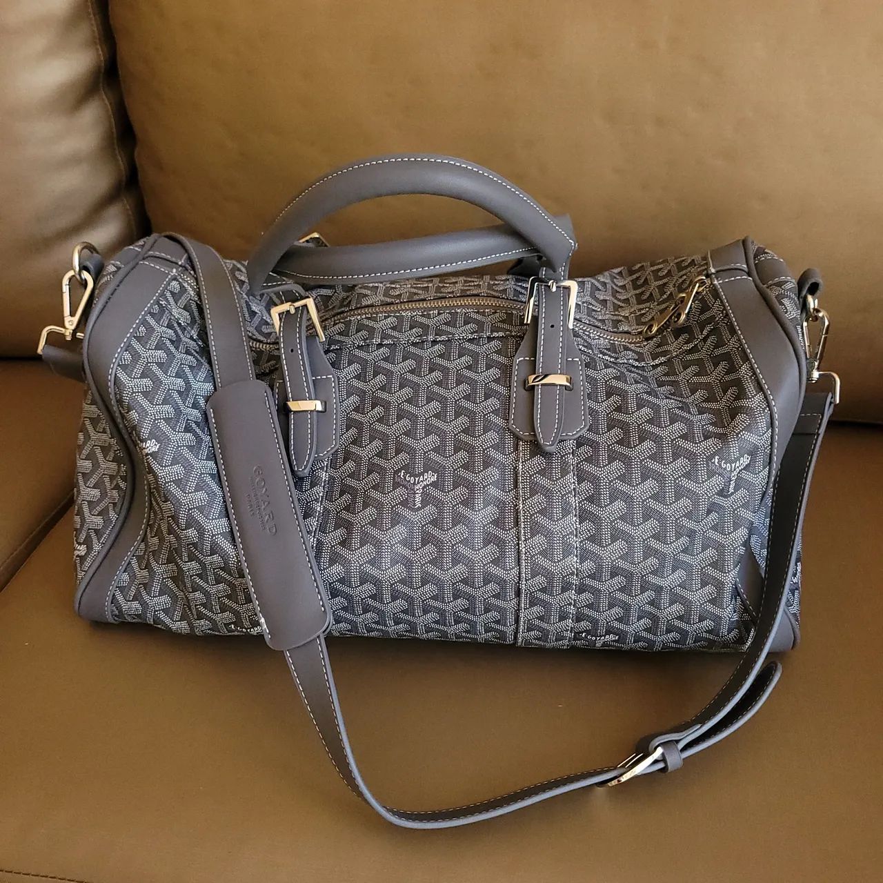 Goyard bolsa de viagem cinza 