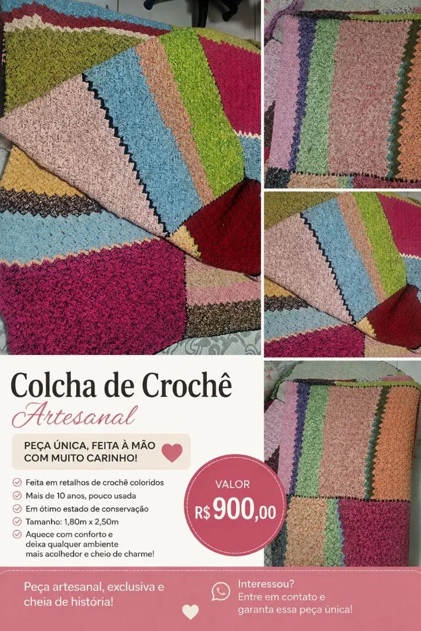 Colcha de crochê