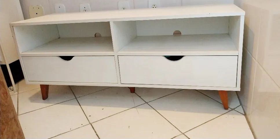 Rack Branco 2 Gavetas