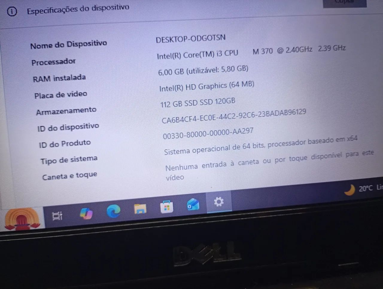 Notebook Dell m4030,6gb ram, SSD 120, placa de video,tela 14