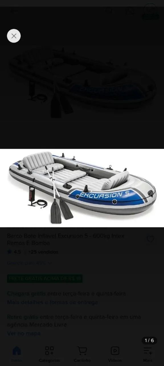 VENDO BOTE INFLAVEL INTEX - MODELO EXCURSION 5