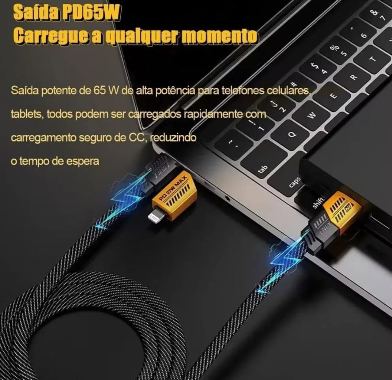 Cabo alpha gold 4em1 turbo 75w 1m reforçado 