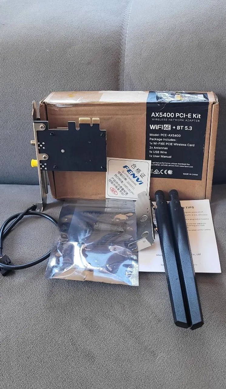 Placa PCI-E WiFi 6E AX5400 + Bluetooth 5.3 | Intel AX210 | 5374Mbps | Windows 10/1 - Foto 2