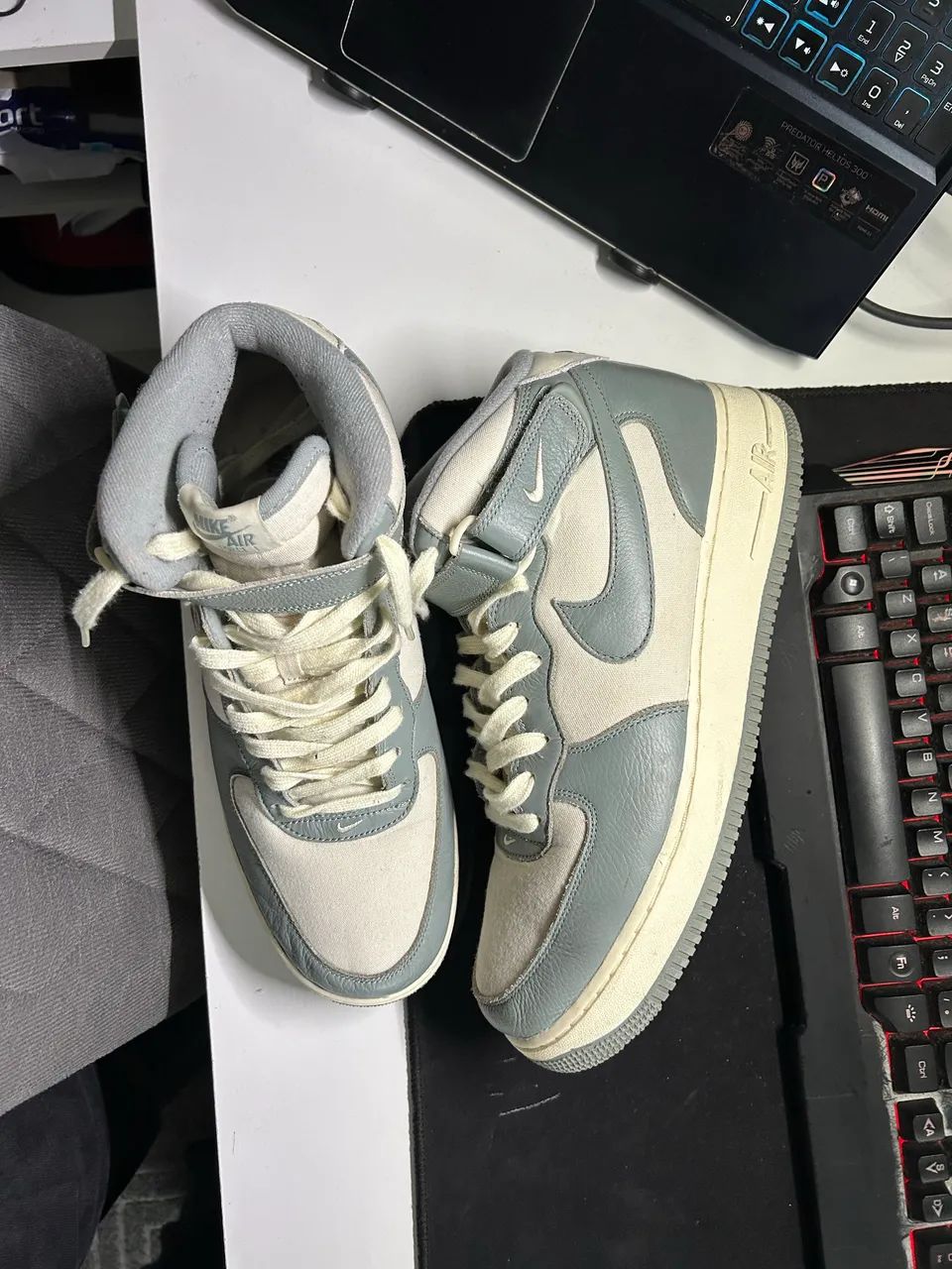 Nike Air Force 1 Mid Original Cinza  - Foto 5