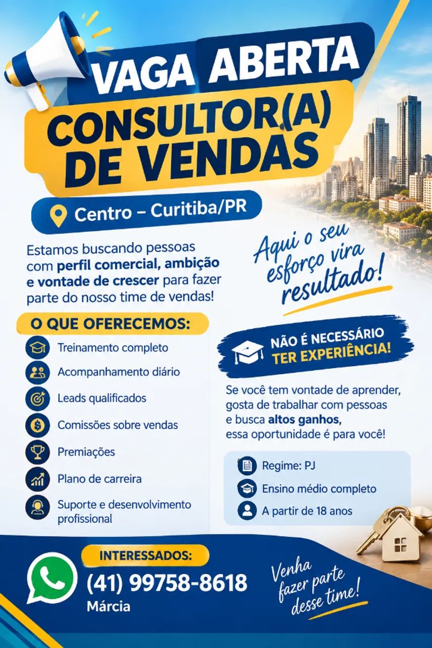 Não é necessário ter experiência!