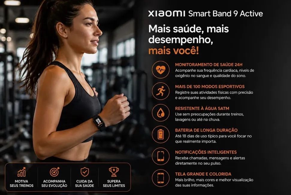 Miband xiaomi 9 active preta nova ORIGINAL - Foto 2