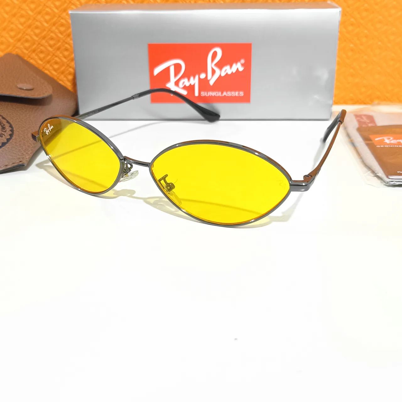 Óculos de sol Ray ban Kai Bio Based lançamento amarelo novo