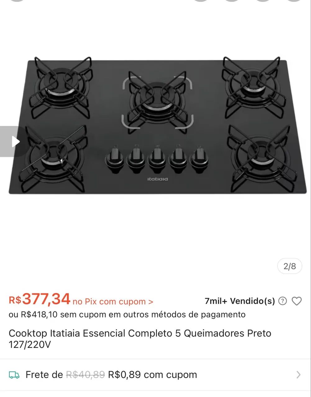 Fogão Cooktop 