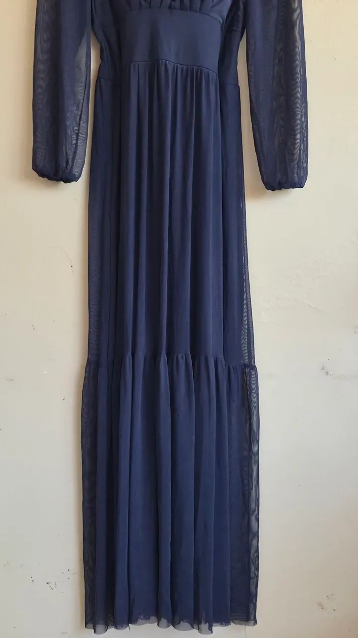 ? Vestido Longo Azul-Marinho | Elegante e Sofisticado - Foto 3
