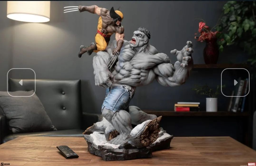 Grey Hulk vs Wolverine Maquette Sideshow - Foto 5