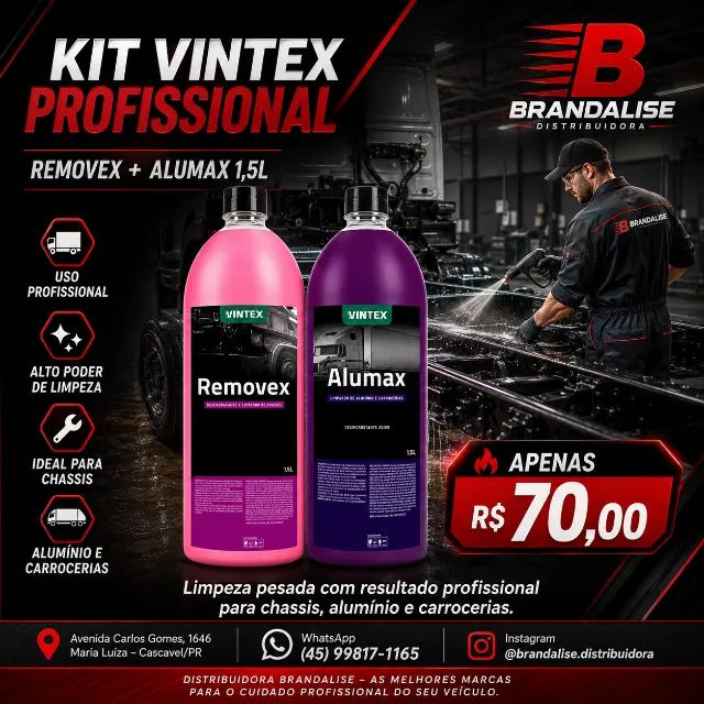 KIT ALUMAX + REMOVEX PROFISSIONAL PARA LIMPEZA PESADA 1,5L - Foto 2