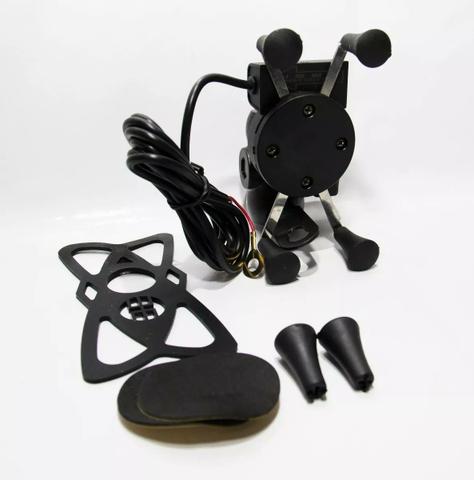 Suporte Garra Universal de Celular para Moto com carregador USB - Foto 3