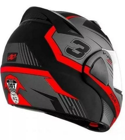 Capacete Moto Articulado com Naringueira Escamoteável Robocop Protork Jogos - Foto 3