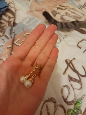 Brincos de pérola com Strass - Foto 2