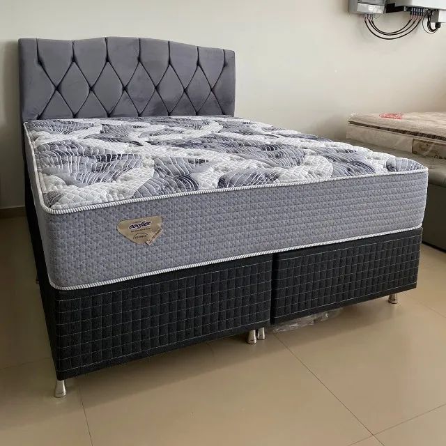 Queen Size Ecoflex High Density + Base Bi Partida Camas e Colchões