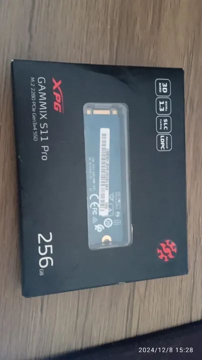 SSD Adata XPG Gammix S11 Pro, 256GB, M.2 NVMe, Leitura 3500MB/s, Gravação 1200MB/s