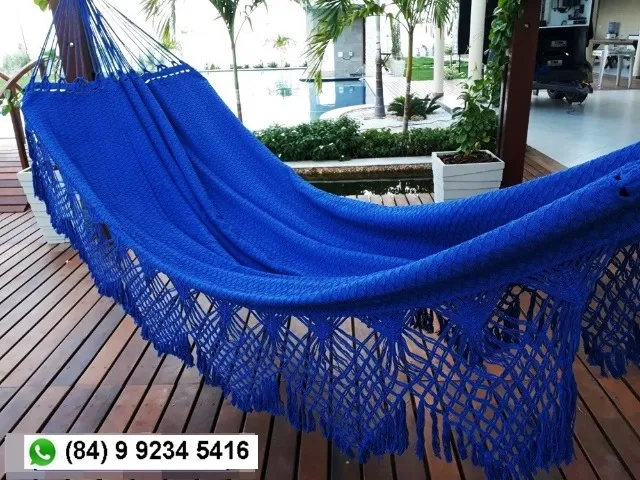 Rede de dormir Casal Luxo Reforçada na cor Azul