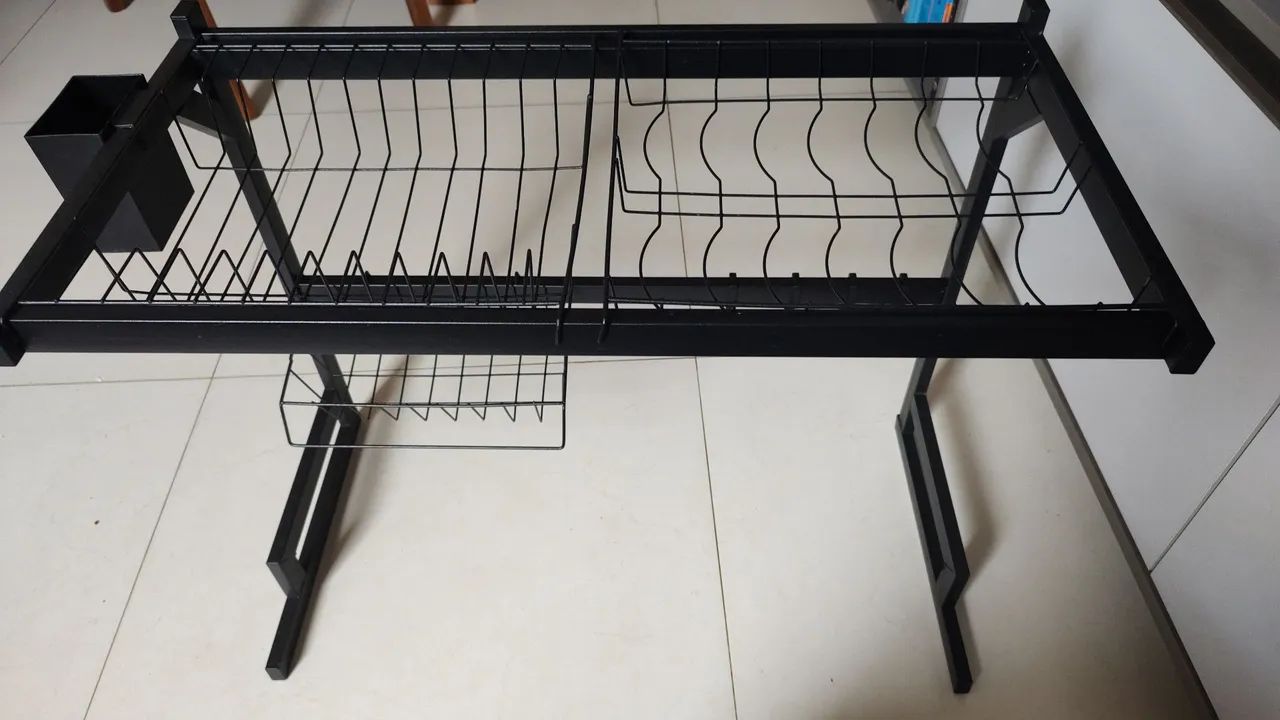 Escorredor de Louça em alumínio Preto