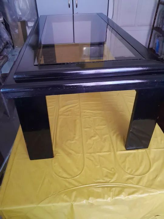 Mesa madeira verniz preto. - Foto 2