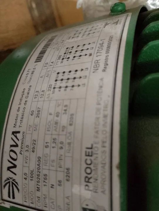 Motor trifasico 4 cv 4 polos  - Foto 3