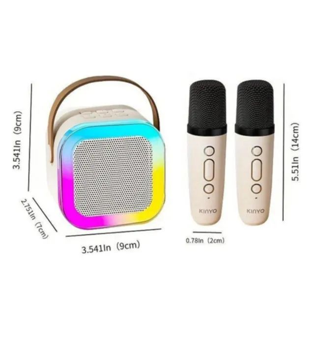 Kit Karaoke Bluetooth com 2 Microfones Sem Fio - Foto 4