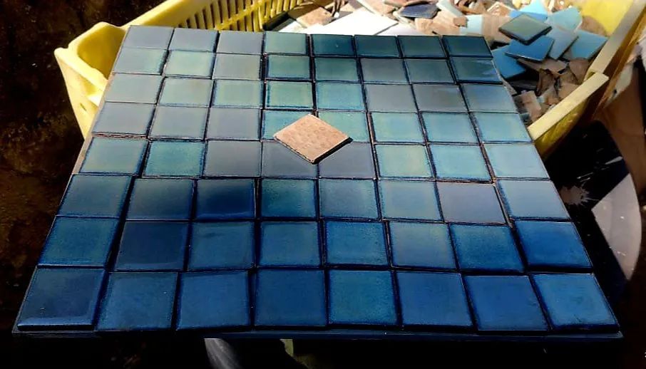 Blue Porcelain Mosaic Tile 5x5 cm